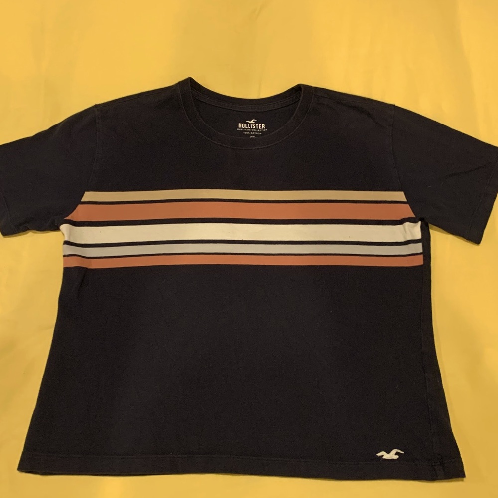 Striped multi colored hollister t shirt